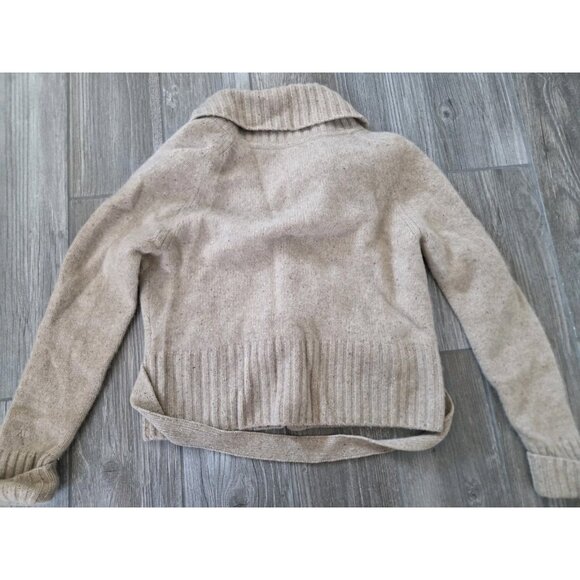 Elana Solano Cashmere Cardigan Tan Size Large. Hole Mended. Pls See Picture - Picture 3 of 8